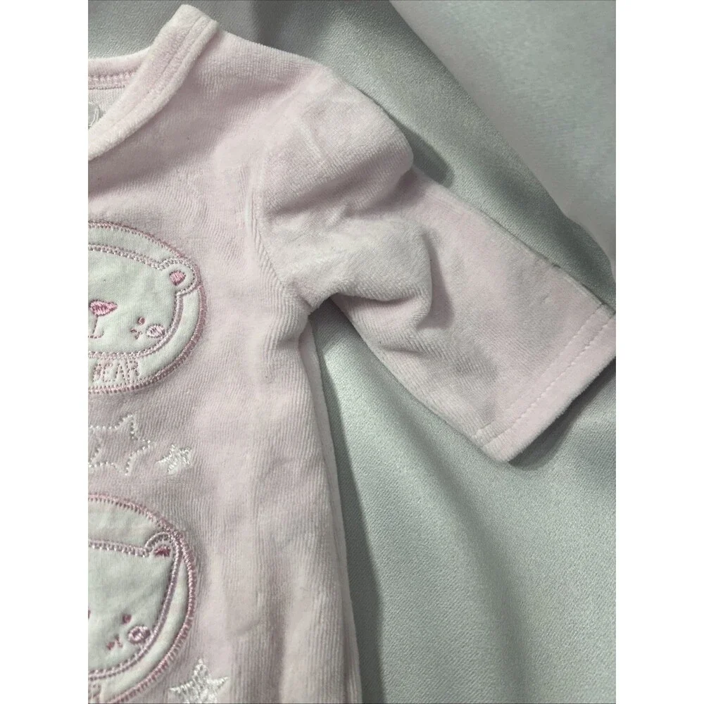 Vintage Pitter Patter Pink Baby Footed One Piece sz 0-3 Months - Picture 8 of 10